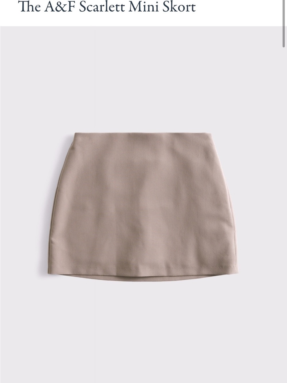 Abercrombie & Fitch Scarlett Mini Skort in Taupe Beige - Picture 1 of 5